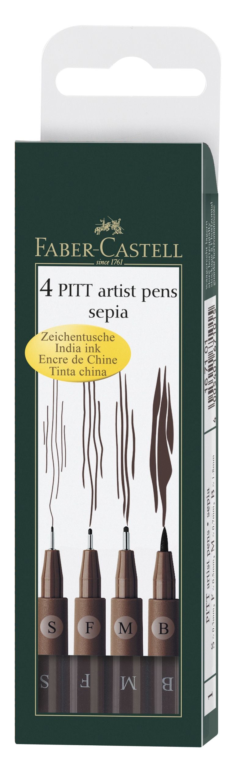 PITT ARTIST PEN SET 4 BUC SEPIA FABER-CASTELL PITT ARTIST PEN SET 4 BUC SEPIA FABER-CASTELL